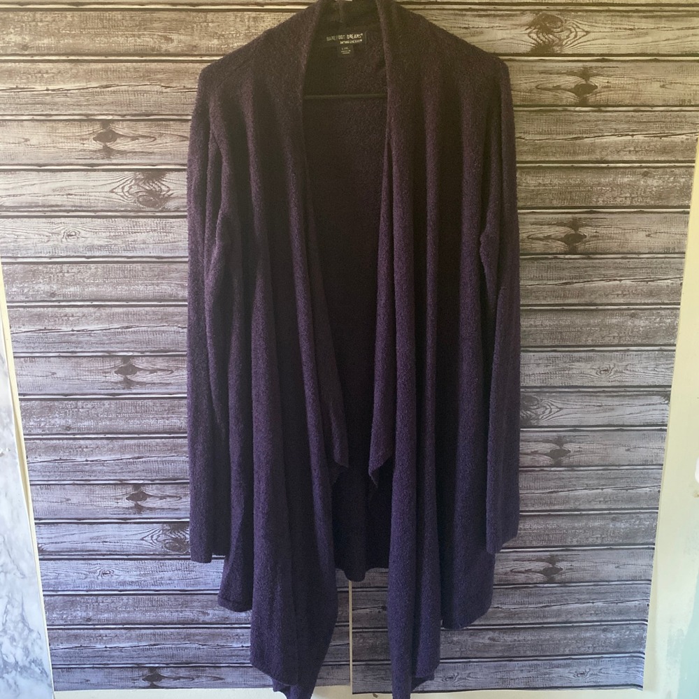 Barefoot Dreams Women's Bamboo Chic Lite Open-Front Cardigan Size L/XL Purple